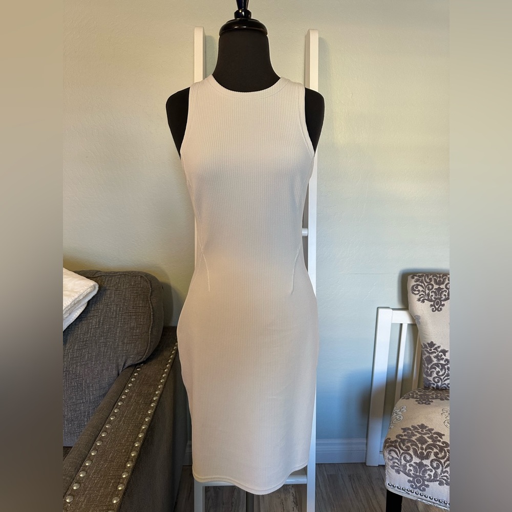 Lululemon rubbed soft stream tank dress bone